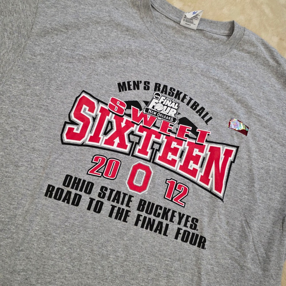 NWT Vintage 2012 Ohio State Buckeyes Final Four Sweet Sixteen TShirt XL NCAA